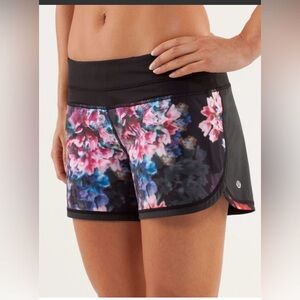 lululemon athletica Floral Athletic Shorts - Black, Pink, Blue